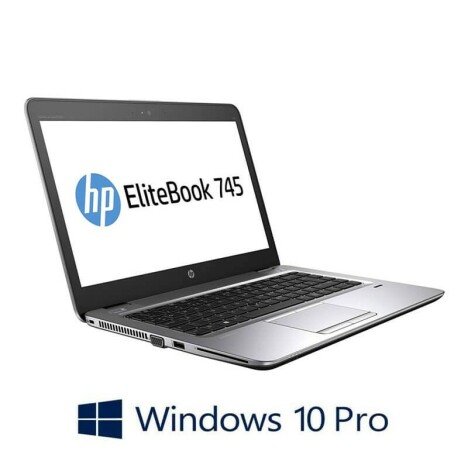 Laptop HP EliteBook 745 G3, AMD PRO Quad Core A10-8700B, SSD, Webcam, Win 10 Pro